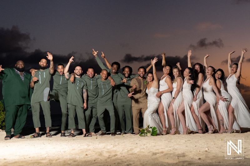 Celebration of Friendship and Joy at a Beachside Gathering During Sunset With a Diverse Group Enjoying Their Time Together