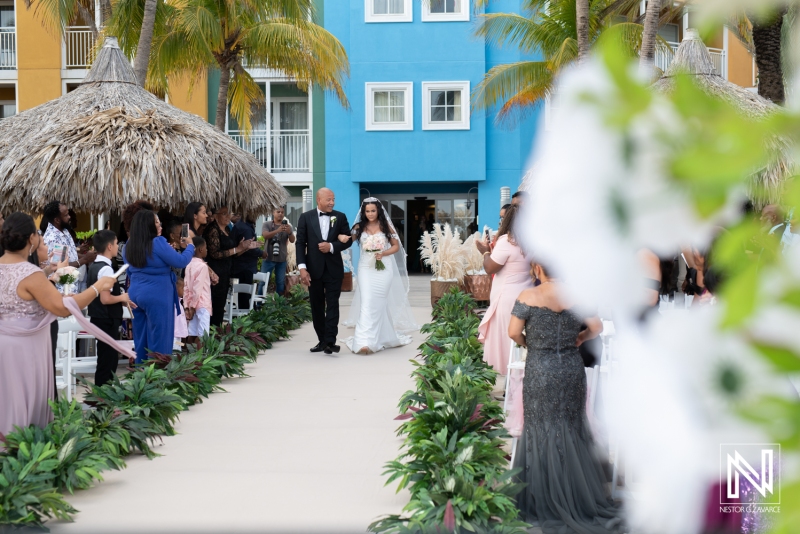 Bride walking down the aisle