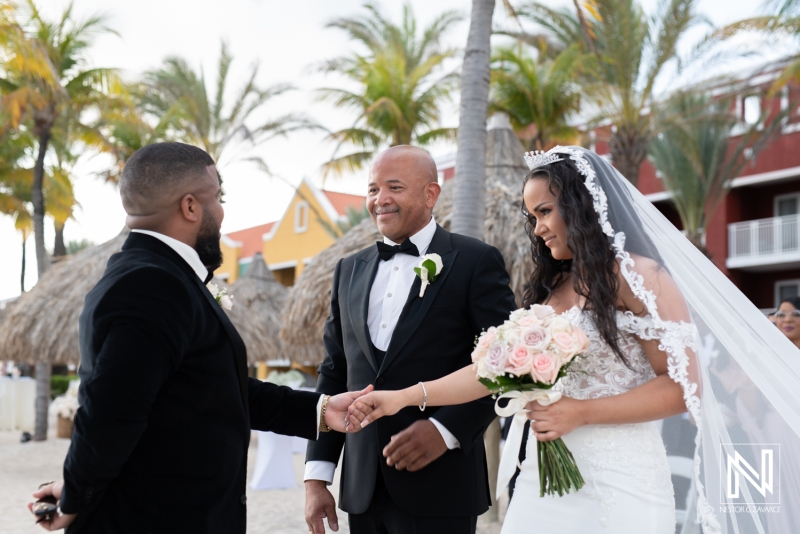 Bride and groom first look