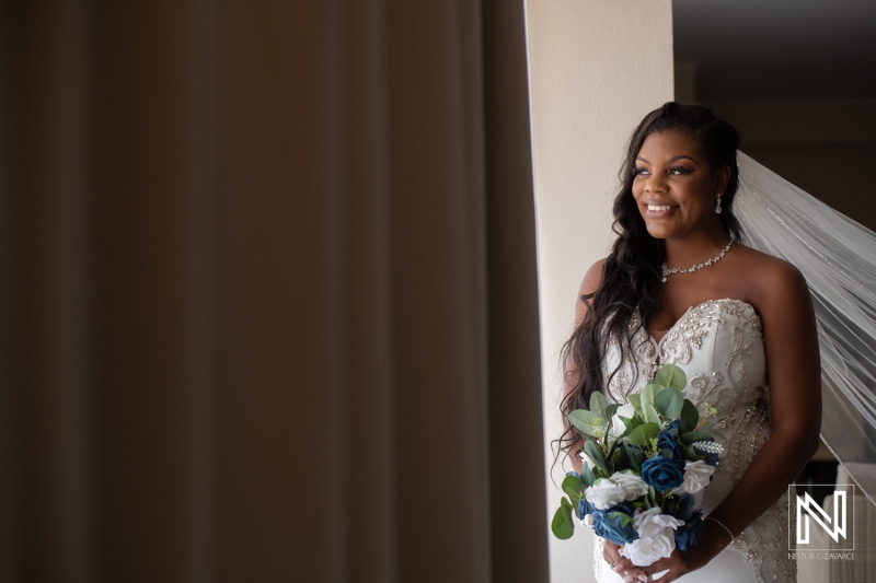 Bride posing