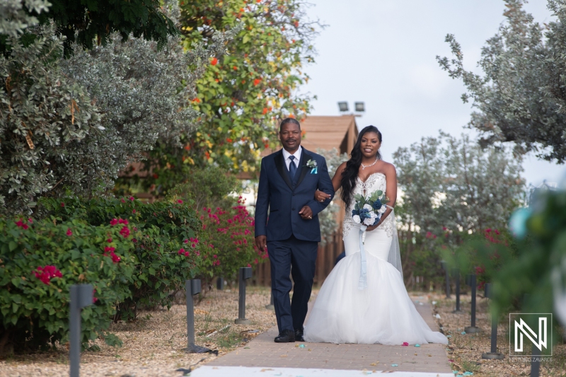 Bride walking down the isle