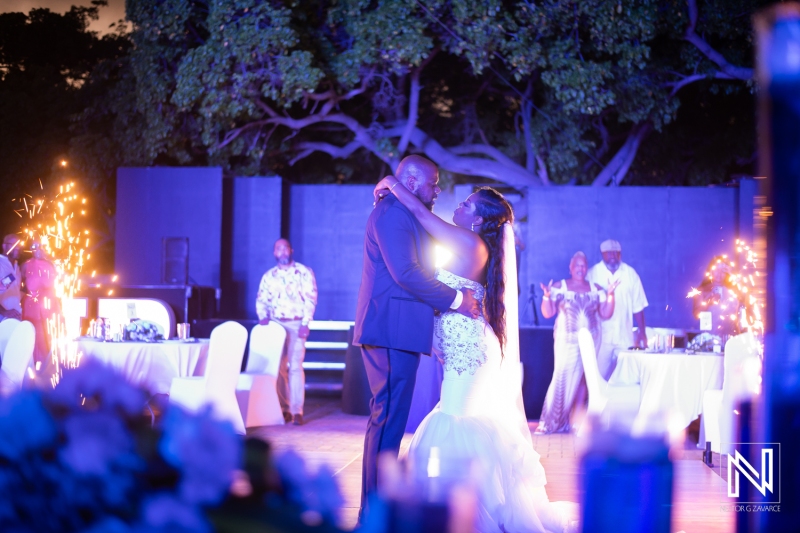 Bride and groom first dance