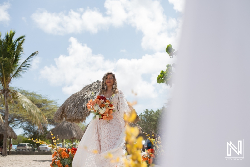 Bride walking down the aisle