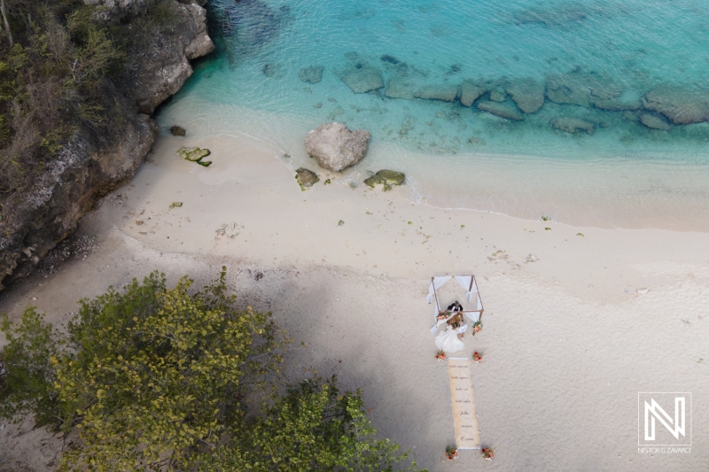 Wedding ceremony drone view