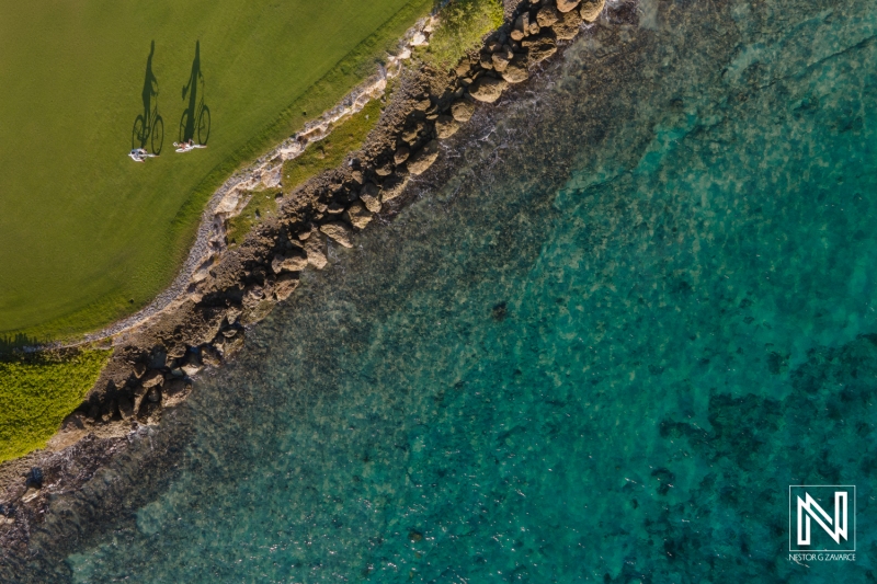 Drone photoshoot with bicicles