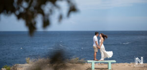 Wedding proposal at Director's Bay in Curacao